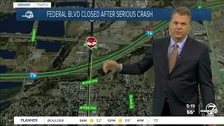 One person dies in crash on Federal Blvd just north of I-76 Wednesday morning