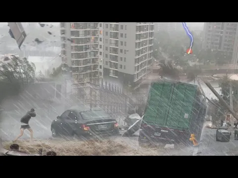 Download MP3 Storm of the year strikes China! Level 3 Tornado with Hail stones battered Guangzhou