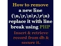How to remove a new line n r n r r n and replace it with line break using PHP