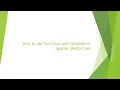 How to use Functions and variables in Apache JMeter tool
