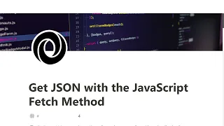 4 - Get JSON with the JavaScript fetch method