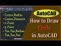 How to draw circle in AutoCAD Circle command in AutoCAD