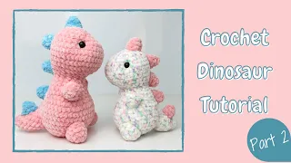 Easy Crochet Dinosaur T Rex TikTok - Tutorial Part 2 Free Amigurumi Animal Patten Beginner