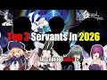 Most used Servants in Order 2026 fgo ranking according to JP metrics