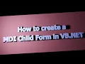 How to create a MDI Child Form in VB NET Runtime