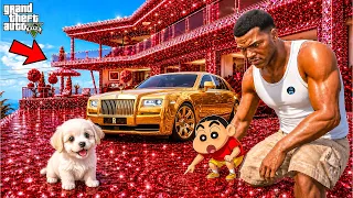 GTA 5: Everything Franklin & Shinchan Touch Turns Into Gold, Diamond & Money!| GTA 5 Telugu Gameplay