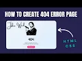 Create a Stunning 404 Error Page Using HTML CSS John Wick Style Animation Tutorial