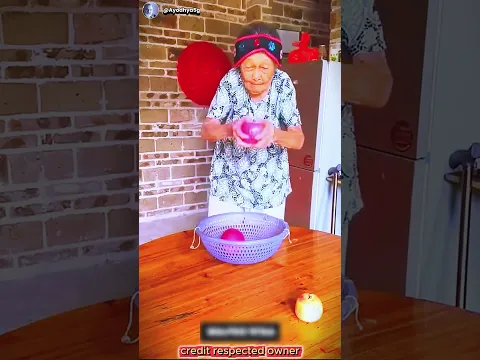 Fooled grandma by giving her a fake apple
