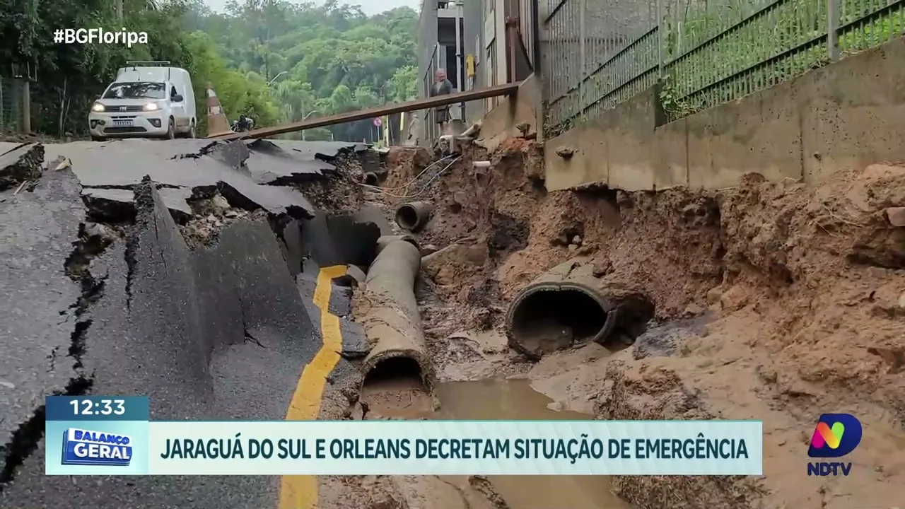 Jaraguá do Sul e Orleans em alerta: situação de emergência após fortes chuvas