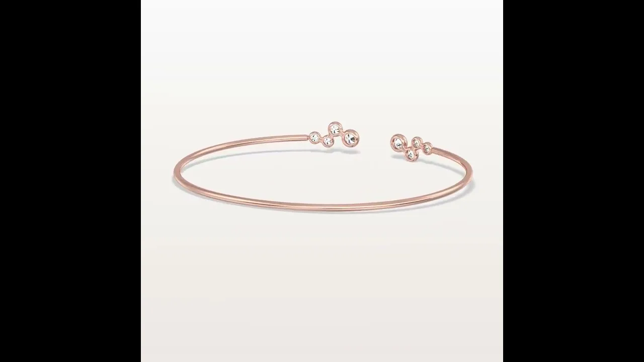 Bubble Lab-Grown Diamond Open Cuff Bangle in 14K Gold/Platinum