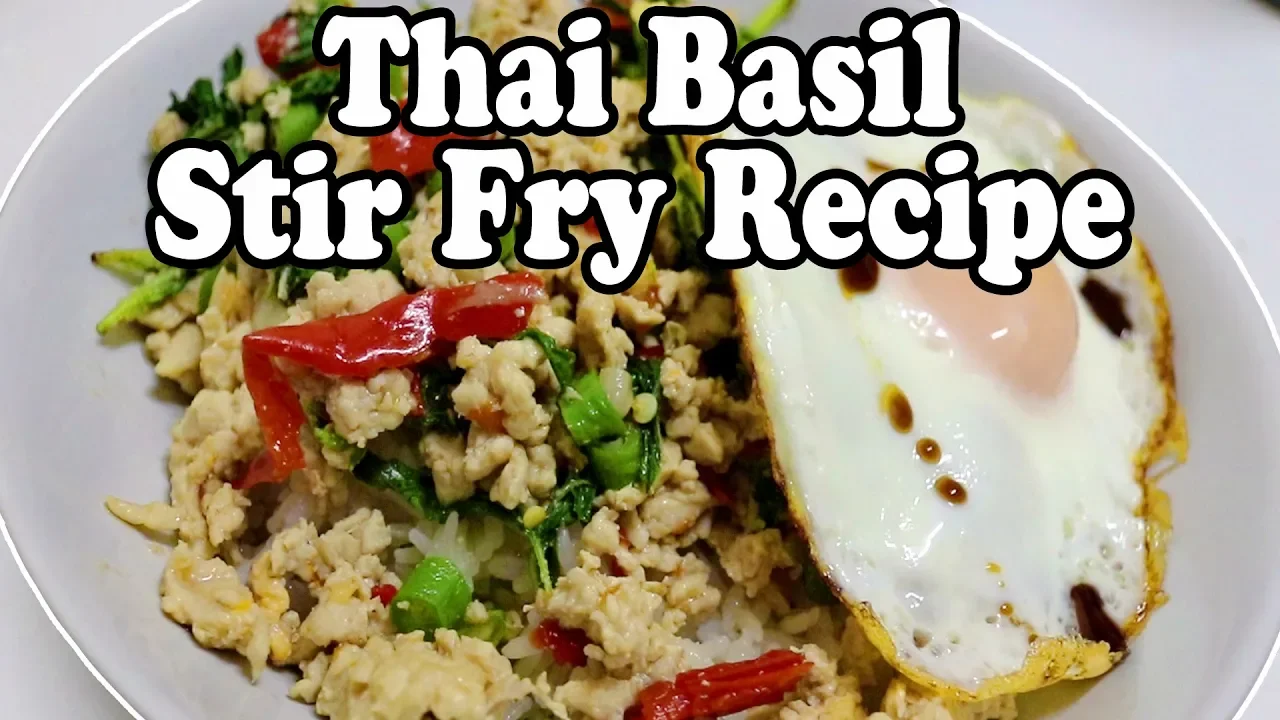 FOOD IN THAILAND: Shopping, Snacking & Cooking in Thailand. Thai Holy Basil Chicken Recipe