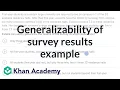 Generalizabilty of survey results example Study design AP Statistics Khan Academy