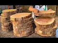 See What This Guy Did With Tree Logs To Create A Unique Dining Table