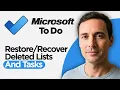 How to Restore and Recover Deleted Microsoft To Do Lists and Tasks 2026 Full Guide