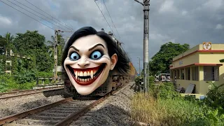 Dangerous Ghost Headed Puri Kamakhya Express Furious Moving Throughout at Railgate 