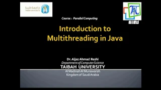 Lecture 1 - Multithreading in Java Concurrent Programming