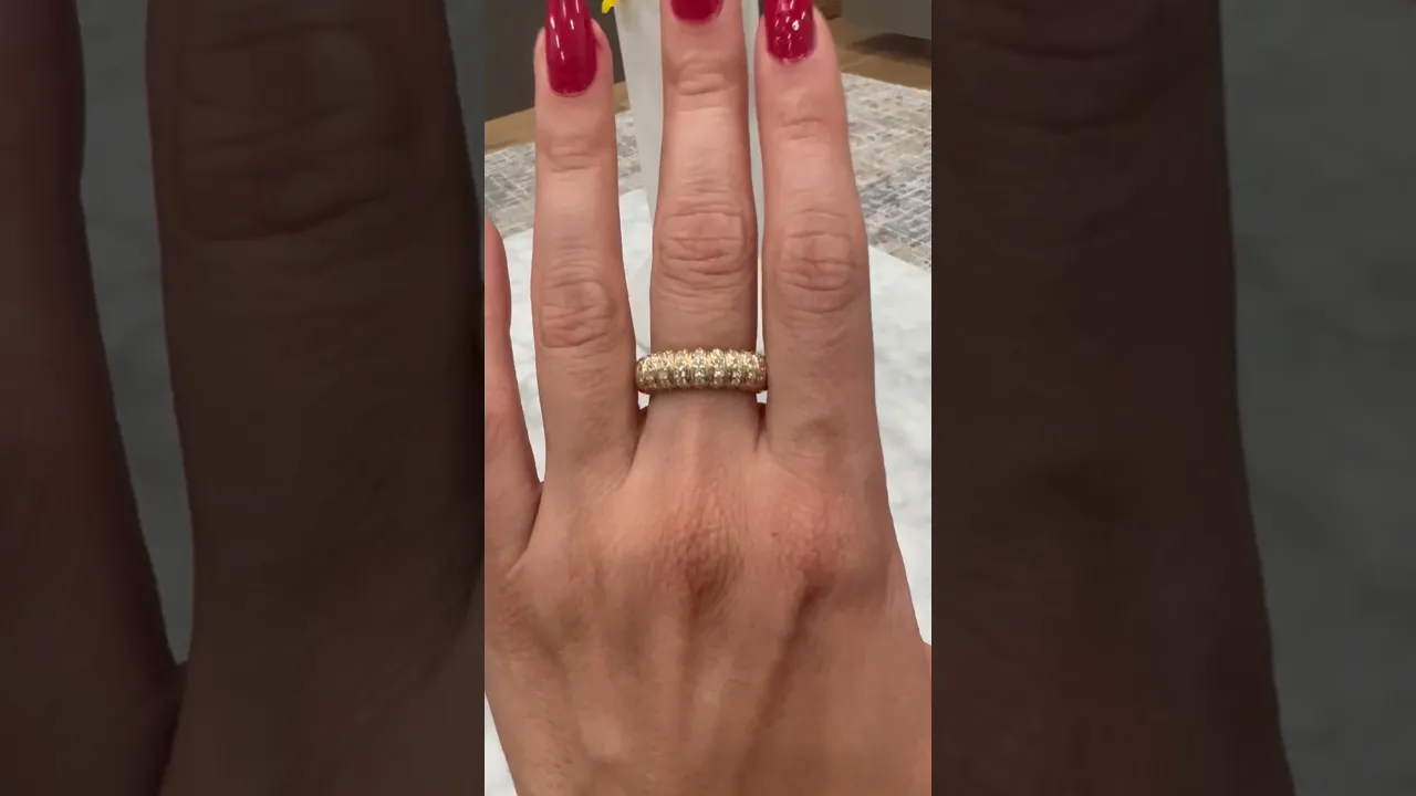 14K Gold Stretch Channel Set Diamond Ring Band