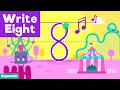 Write 8 Eight - Number Formation Song