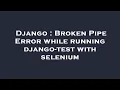 Django Broken Pipe Error while running django-test with selenium