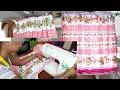 How to make a Simple Christmas kitchen curtain string a basic sewing machine DIY beginner friendly