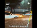 Cars Make Waves During Extreme Flooding in Akron Ohio