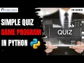 Simple Quiz Game Program in Python Hindi Technogeeks