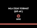 MLA Essay-indeling (9e editie)