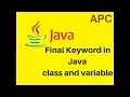 Final Variable Final Class in JAVA