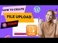 Create file upload form in WordPress 2022 Easy Step by Step No Other Plugin Elementor Pro