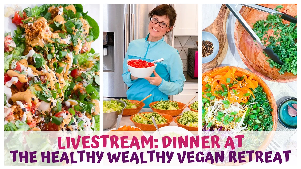 LIVESTREAM: DINNER AT THE HEALTHY WEALTHY VEGAN RETREAT with TED CARR  RAW FOOD