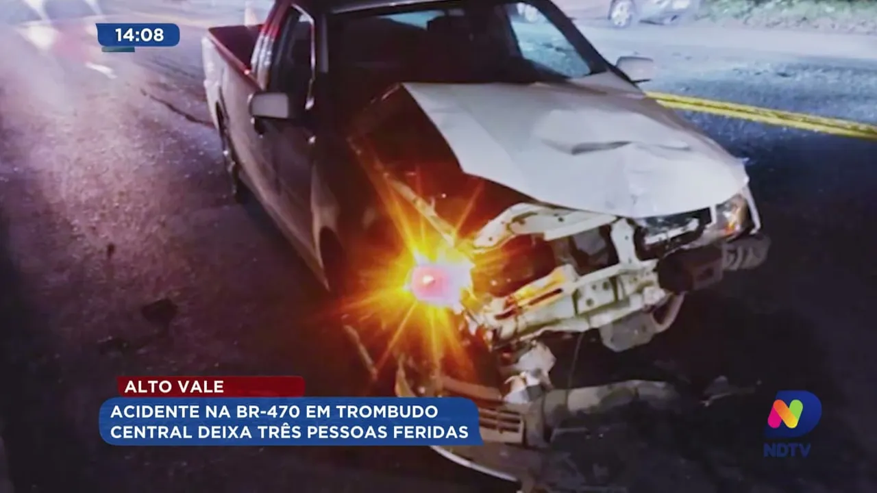 Acidente na BR-470 em Trombudo Central deixa três pessoas feriadas