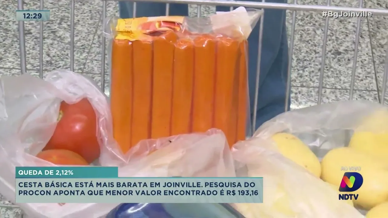 Queda de 2,12% cesta básica está mais barata em Joinville, pesquisa do Procon aponta menor valor