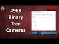 Binary Tree Cameras Live Coding with Explanation Leetcode - 968