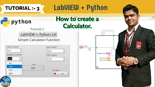 Labview Python Tutorial 3 Calculator in Python with Labview LabVIEW Python Series