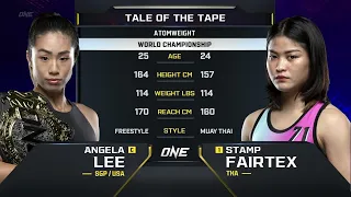 angela lee vs stamp fairtex one championship full fight