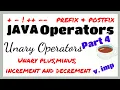 UNARY OPERATORS Java Operators Prefix and Postfix Increment Decrement