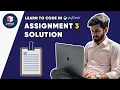 Python Assignment 3 Discussion with Rahul Bhaiya Coding Blocks Junior