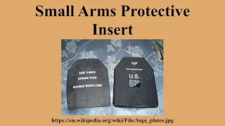 Small Arms Protective Insert
