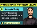 7 2 Array Example even odd in Array reverse elements in Array sum of two Array elements