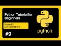 Python tutorial for beginners 9 Project 2 List operations