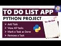 To Do List App in Python Python Project for Beginners
