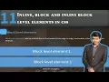 Inline level Elements block level elements and inline block level elements in css