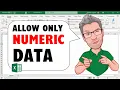 Excel Allow Only Numeric Values in a Cell