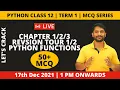 Python Class 12 Chapter 1 Important MCQ s Python Revision Tour - Python Functions