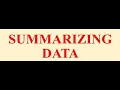 Statistical Methods to Summarize the Data