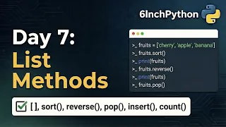 Python List Methods Tutorial append insert pop remove and sort Explained