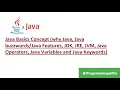 What is Java Features JDK JRE JVM Java Operators Java Variables Java Keywords