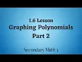 1 6 Graphing Polynomials with Multiplicity Lesson 2