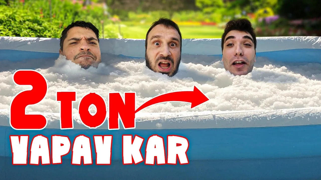 HAVUZA 2 TON YAPAY KAR DÖKMEK | DEV DENEYLER