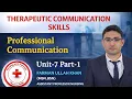 Therapeutic Communication Skills Professional Communication BSN 3rd Sem Chap 7 Part-1